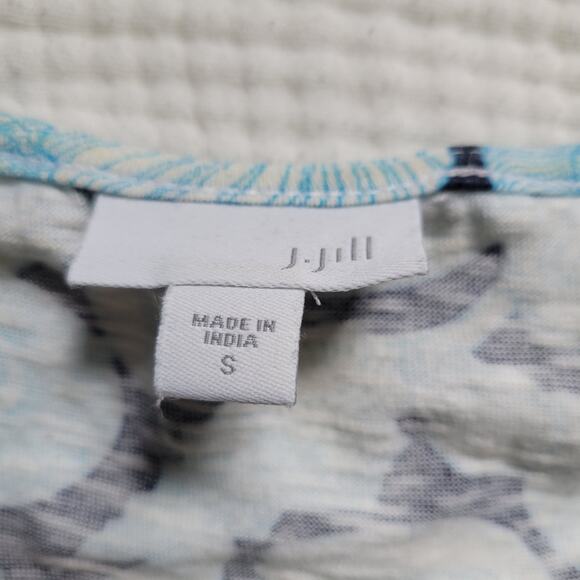 J.Jill Womens Small Blue Seashell Pattern Dress 100% Cotton Short Casual Beachy - Picture 3 of 4